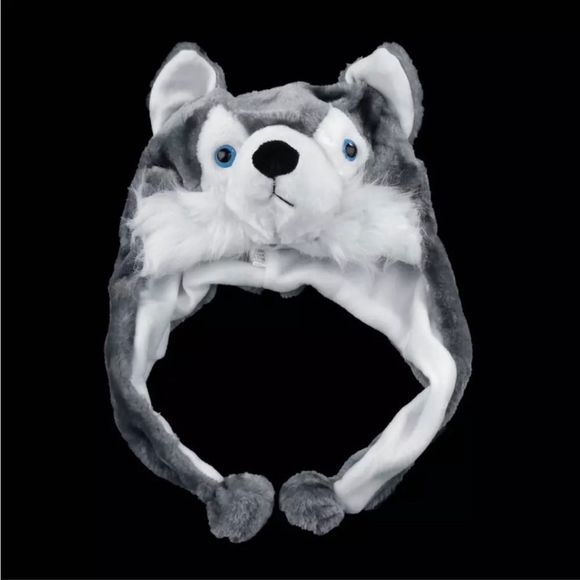 Winter Wolf Hat Beanie Fun Furry Animal Husky - Picture 2 of 8